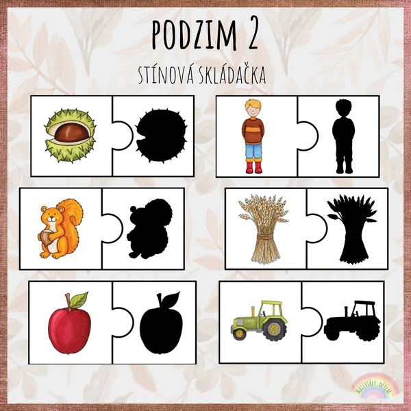 Podzim, stínová skládačka 2