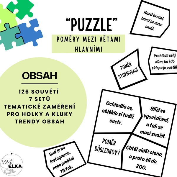 PUZZLE – POMĚRY MEZI VĚTAMI HLAVNÍMI