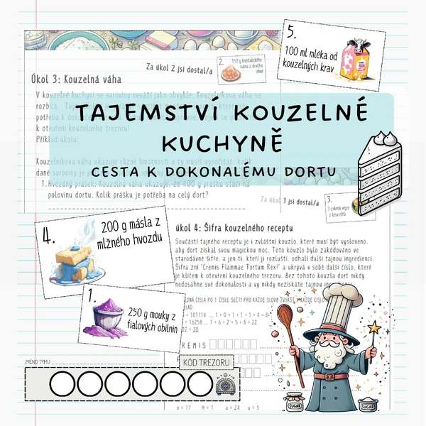 Tajemství kouzelné kuchyně (2 verze: 1. klasická, 2 s QR kódy)