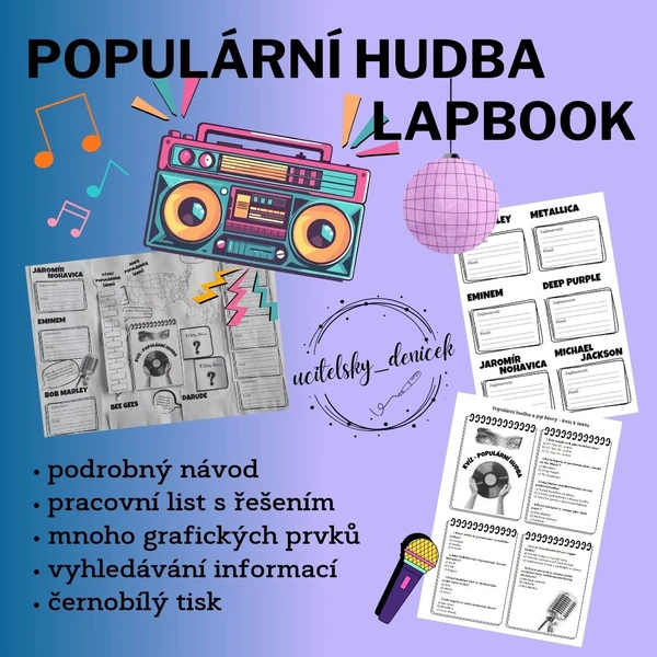 Populární hudba - lapbook