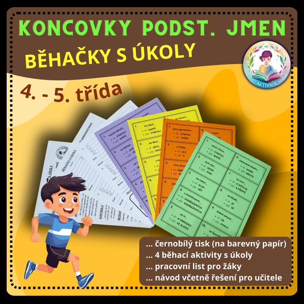 Koncovky podstatných jmen (vzory) - běhačky s úkoly