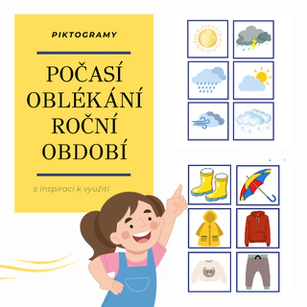 PIKTOGRAMY - POČASÍ, OBLÉKÁNÍ, ZNAKY ROČNÍCH OBDOBÍ