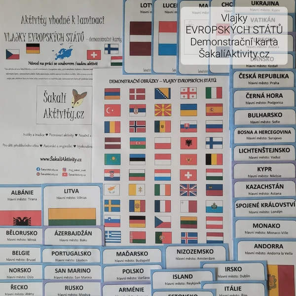  Vlajky evropských států - demonstrační karty 