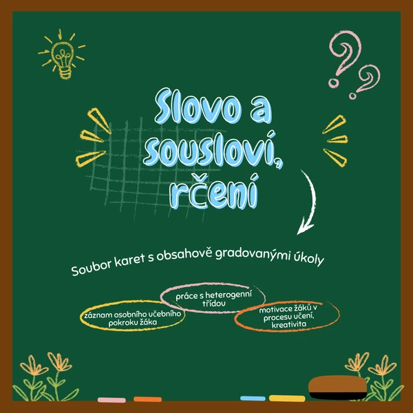 Slovo a sousloví, rčení - soubor karet s obsahově gradovanými úkoly