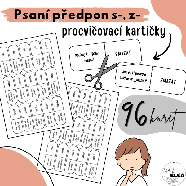 Procvičovací karty – slova s předponou s-/z-