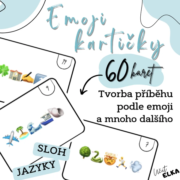 Emoji kartičky – tvorba příběhu podle emoji (tematický zásobník)