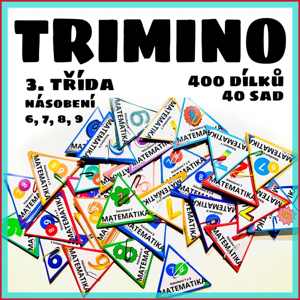 Matematické TRIMINO - násobení pro 3. třídu