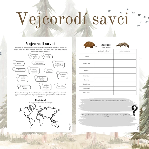 Vejcorodí savci - ptakořitní
