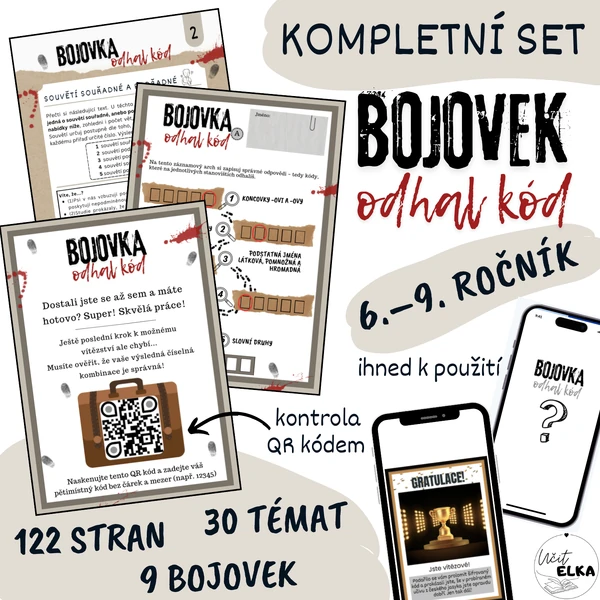 SET OPAKOVACÍCH BOJOVEK – odhal kód (učivo 6. až 9. třídy)