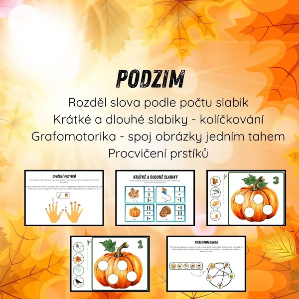 PODZIM pro MŠ - slabiky, grafomotorika