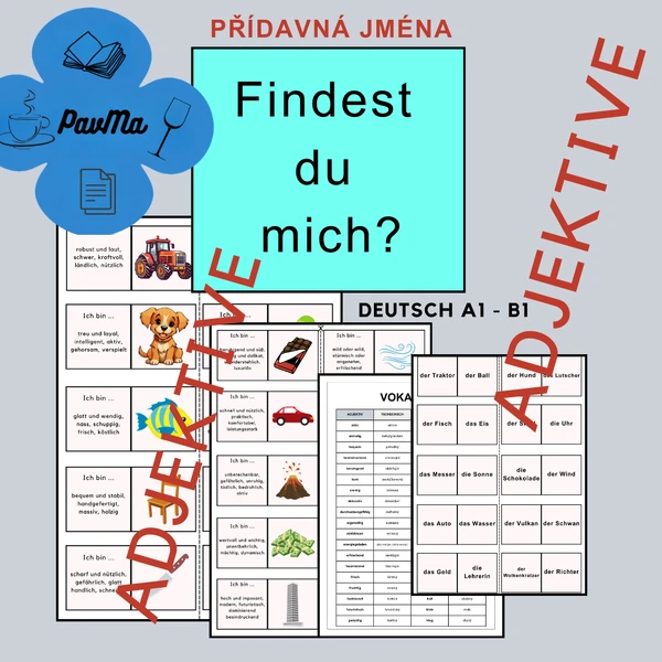 ADJEKTIVE DEUTSCH Přídavná jména Pexeso Najdi mě!