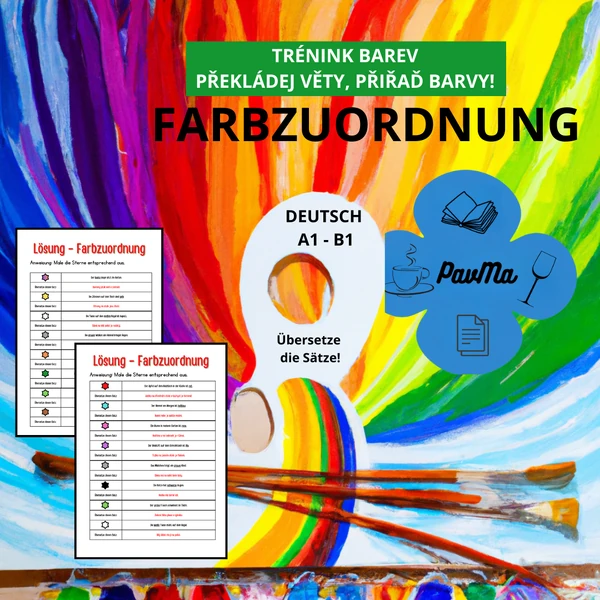 Arbeitsblatt Farbzuordnung DEUTSCH Překládej a přiřazuj barvy!