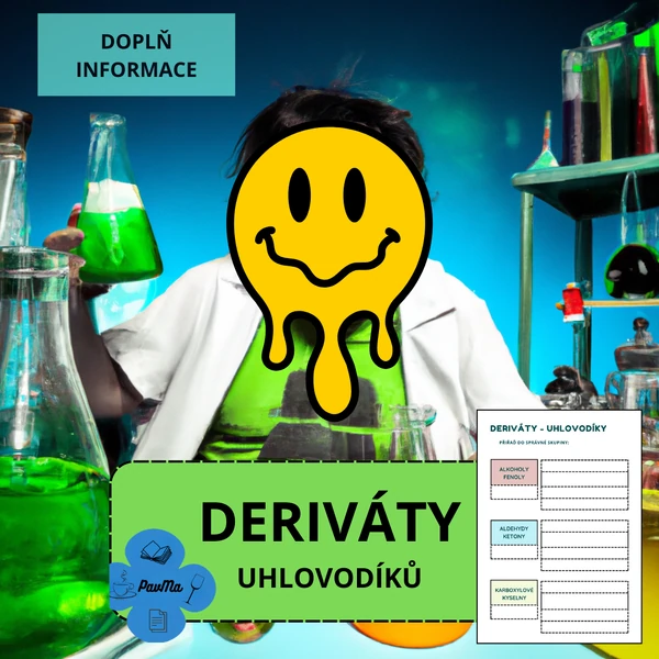 DERIVÁTY uhlovodíků Přiřaď informace Pracovní list Chemie