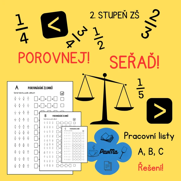 ZLOMKY Porovnej a seřaď! Pracovní listy