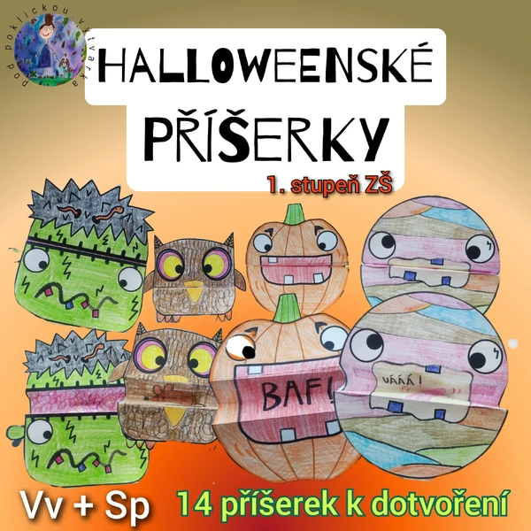 Halloweenské příšerky - papírové skládačky do ruky