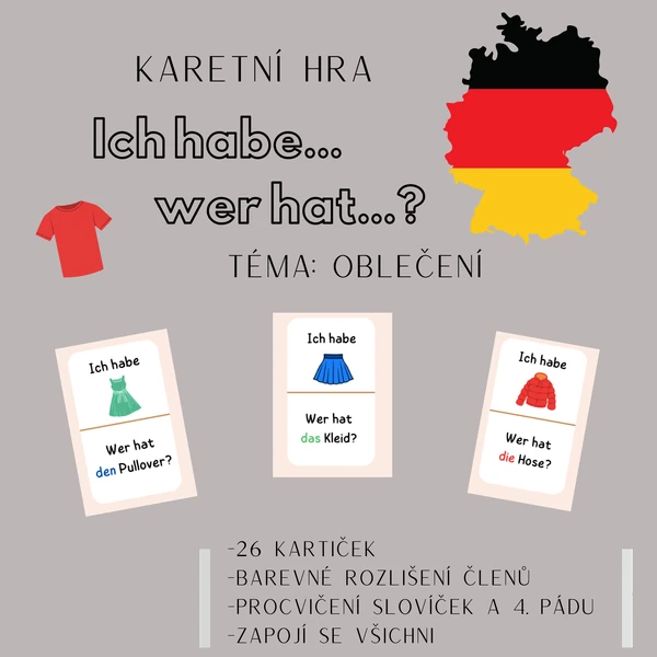 Kleidung (karetní hra "Ich habe..., wer hat...?")