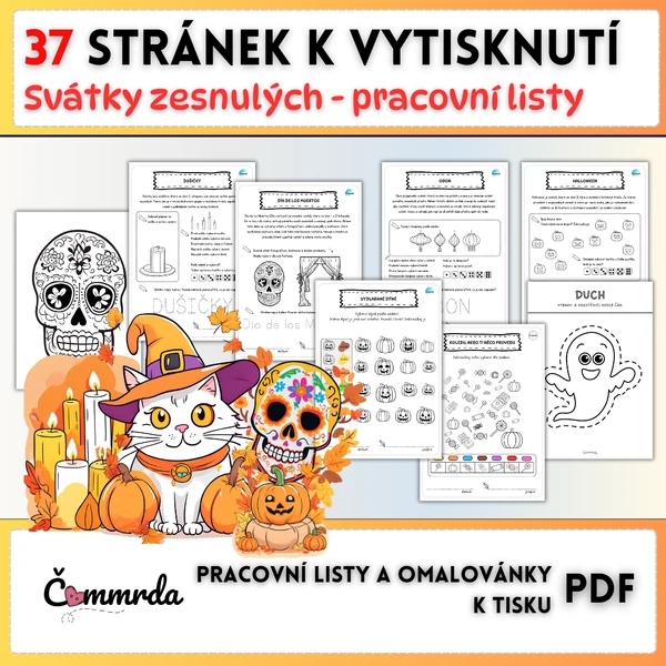 Svátky zesnulých - pracovní listy a omalovánky