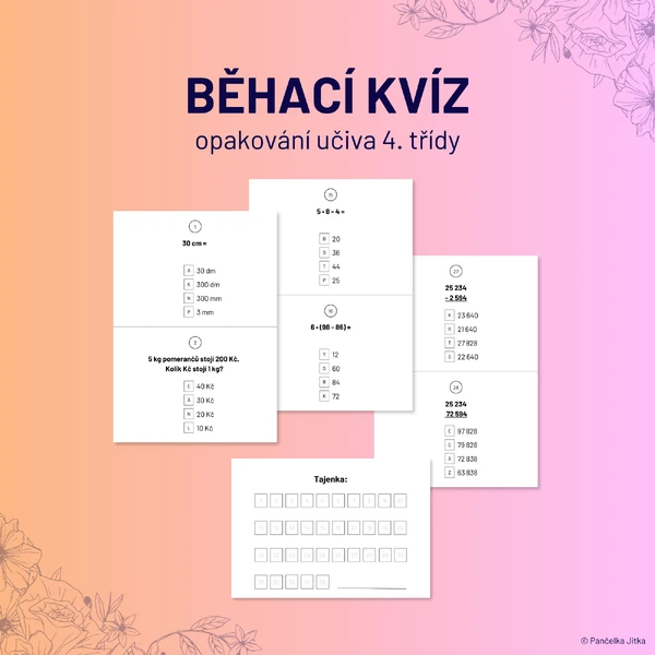 BĚHACÍ KVÍZ - opakování učiva 4. třídy