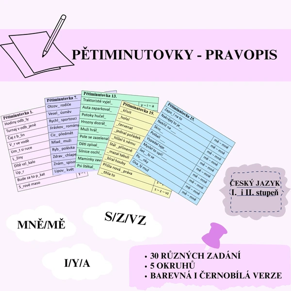 Pětiminutovky - pravopis