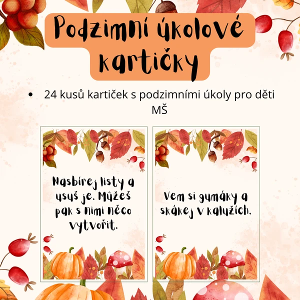 Podzimní úkolové kartičky