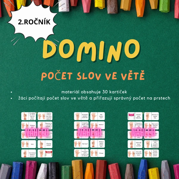 Domino- počet slov ve větě