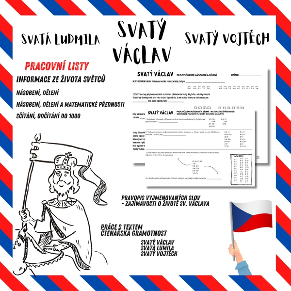 Svatý Václav, svatá Ludmila, svatý Vojtěch - pracovní listy