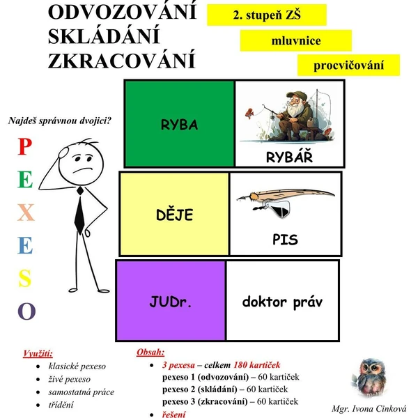 Odvozování, skládání, zkracování