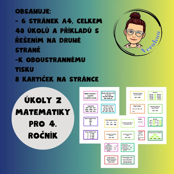 Úkoly z matematiky pro 4. ročník