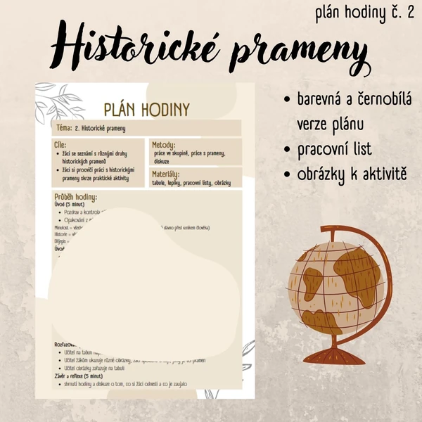 Plán hodiny (2) - 6. třída - Historické prameny