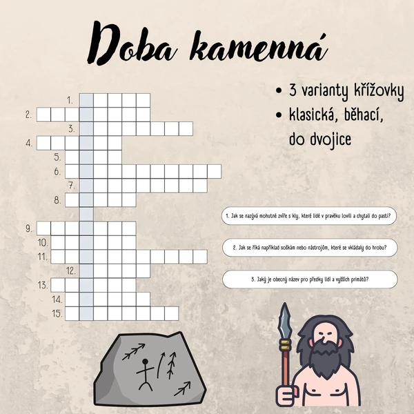 Doba kamenná, pravěk - křížovky