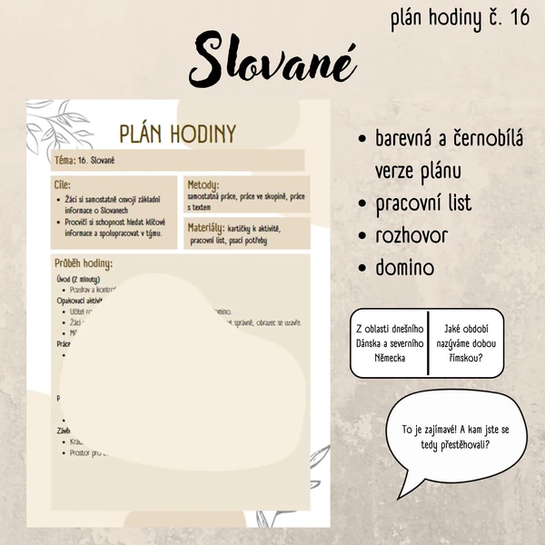 Plán hodiny (16) - 6. třída - Slované