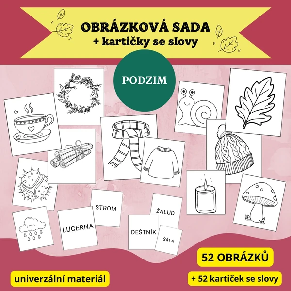 Obrázková sada + kartičky (podzim)