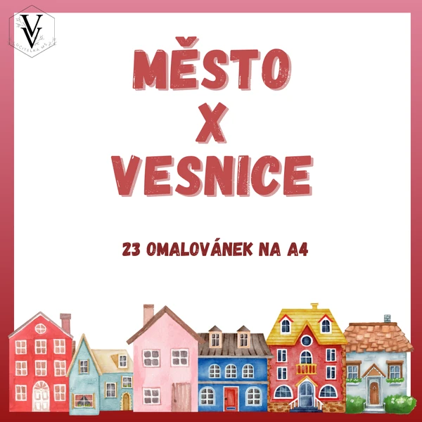 Město X Vesnice - omalovánky