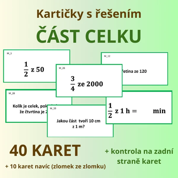 Kartičky s řešením – ČÁST CELKU