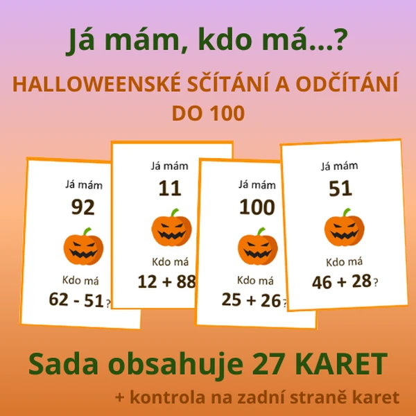 Já mám, kdo má…? – Sčítání a odčítání do 100 - halloweenské počítání 