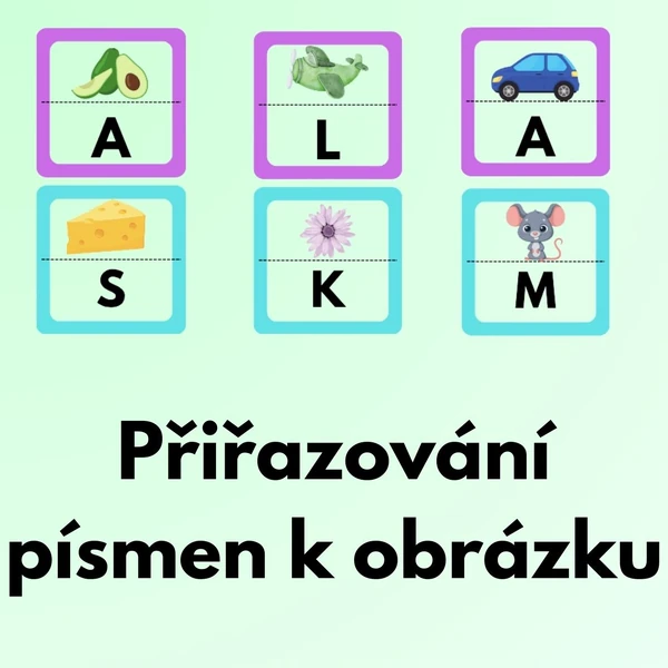 Přiřazování písmen k obrázku - mix témat