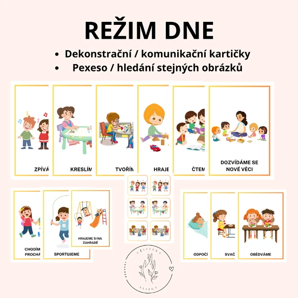 Režim dne - demonstrační obrázky a pexeso