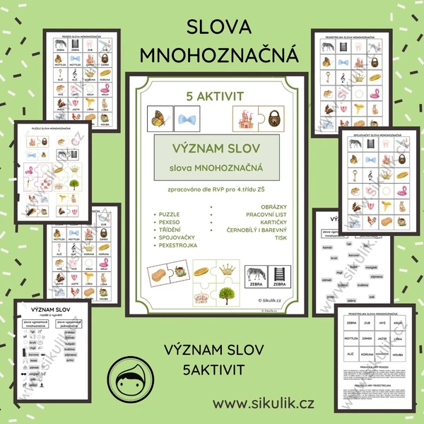 SLOVA MNOHOZNAČNÁ 5 AKTIVIT