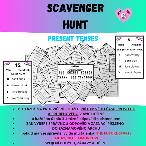 Scavenger hunt - present tenses