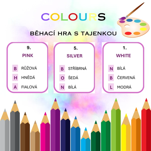Colours - běhací hra s tajenkou