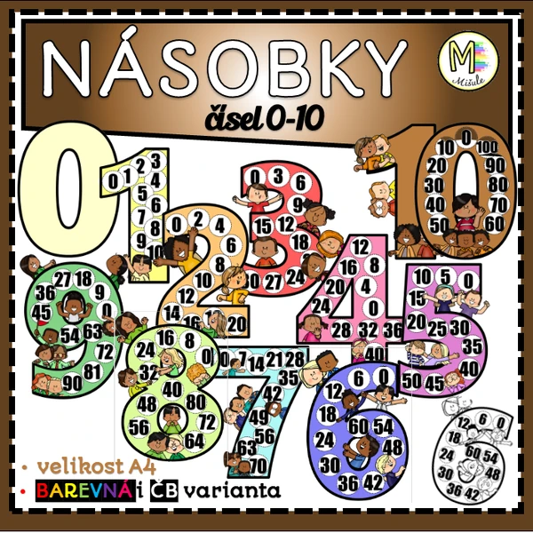NÁSOBKY ČÍSEL 0-10- ČÍSLICE S DĚTMI