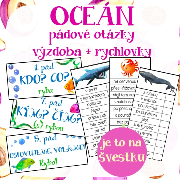 Oceán - pádové otázky přehled + rychlovky