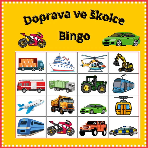 DOPRAVA (Bingo pro 5 hráčů)