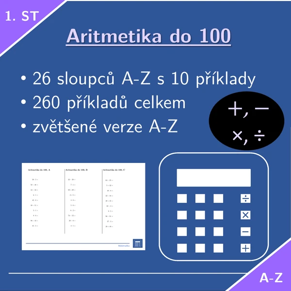 Aritmetika do 100 | matematika 1. stupeň | 26 sloupců