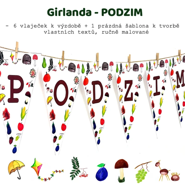 Girlanda - Podzimní nápis