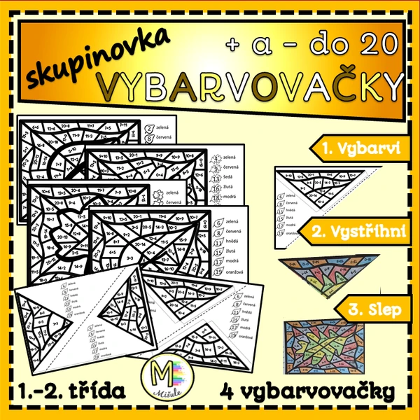 VYBARVOVAČKY DO 20- SKUPINOVÁ PRÁCE (i s přechodem přes základ 10)