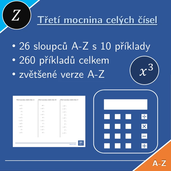 Třetí mocnina celých čísel | matematika | 26 sloupců