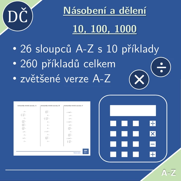 Násobení a dělení 10, 100 a 1000 | matematika | 26 sloupců