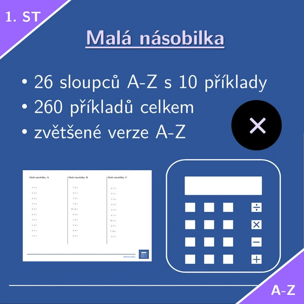 Malá násobilka | matematika 1. stupeň | 26 sloupců