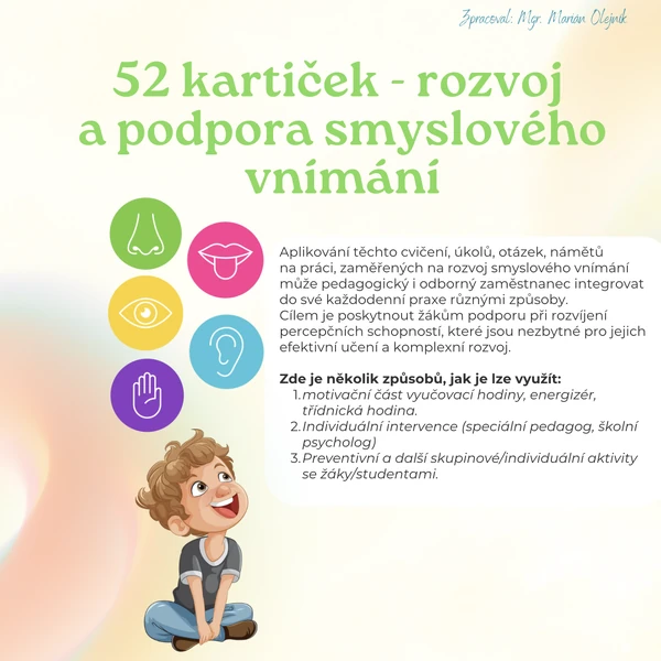 52 kartiček - rozvoj a podpora smyslového vnímání